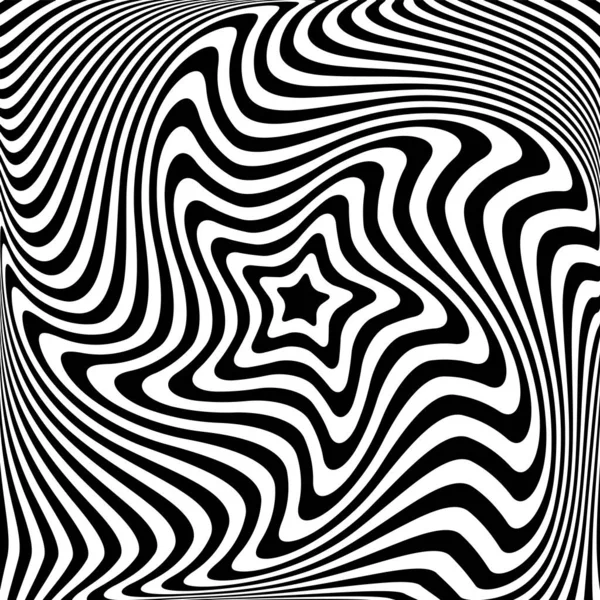 Stjernemønster Abstrakt Kunst Design Illusion Vridning Rotation Bevægelse Vektorillustration – Stock-vektor