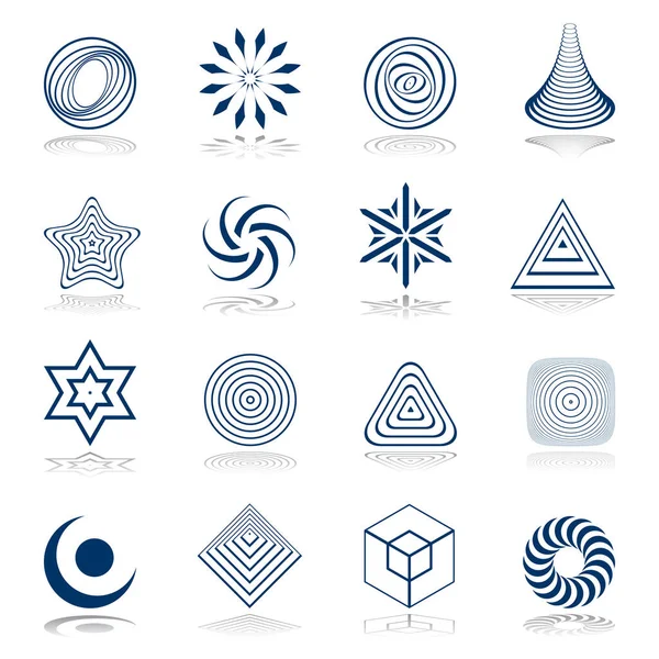 Elementos Diseño Establecidos Iconos Geométricos Abstractos Arte Vectorial — Archivo Imágenes Vectoriales