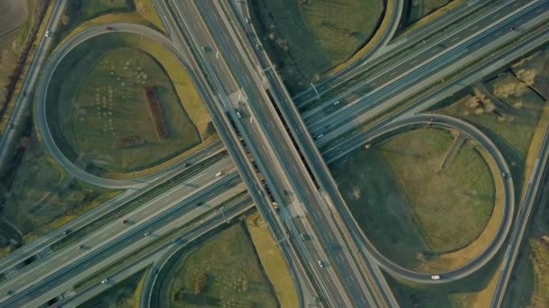 Freeway cloverleaf interchange — Stock Video