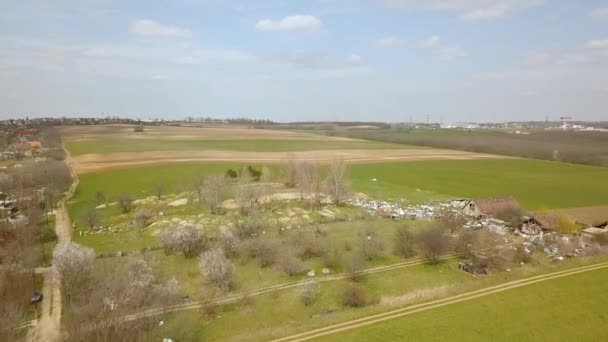 Terrains ruraux vue aérienne — Video