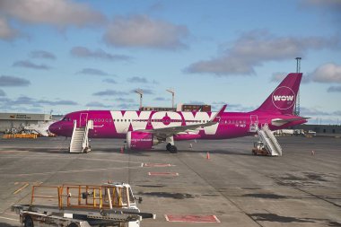 Airliner of WOW Air clipart