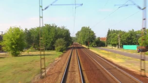 Viaje en tren POV — Vídeo de stock