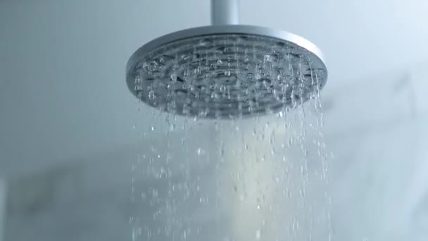 Água do chuveiro fluindo — Vídeo de Stock