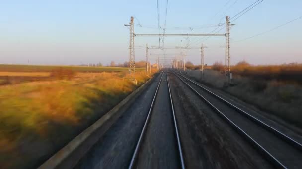 Railway travel view — Stock Video