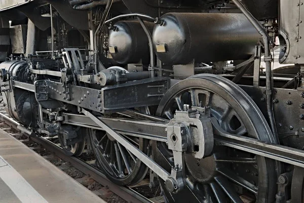Détail de la locomotive à vapeur — Photo