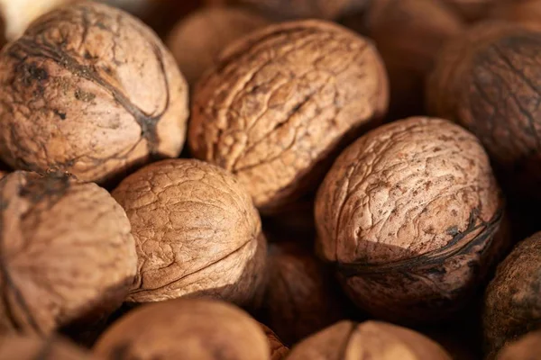 Walnuts in a pile — Stock Photo, Image