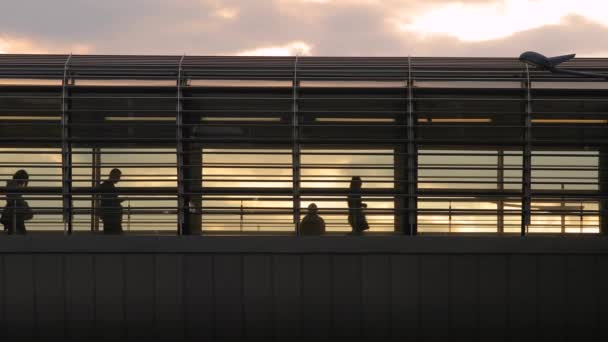 Mensen op een viaduct — Stockvideo