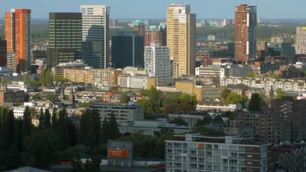 Панорамный вид Роттердама — стоковое видео