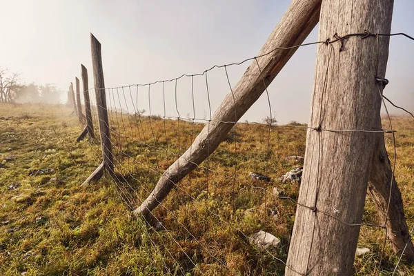 Fence on a field — Stock Photo, Image