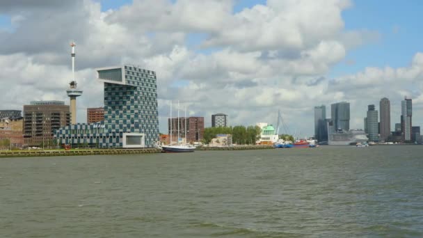 Rotterdam desde el agua — Vídeo de stock