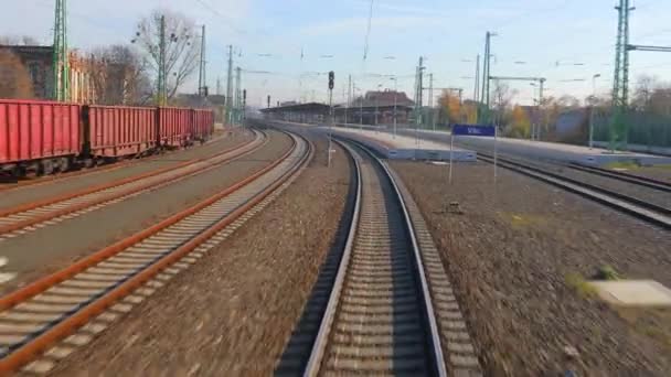 Widok podróży kolejowej — Wideo stockowe