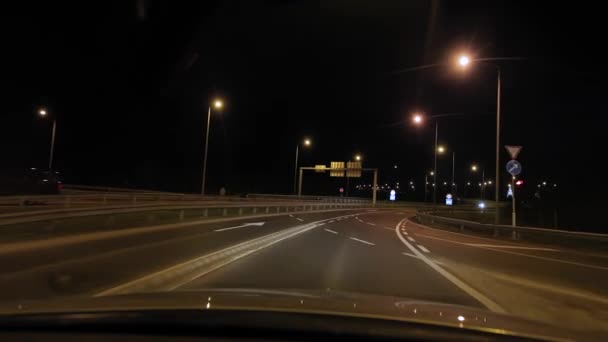 Condução à noite — Vídeo de Stock