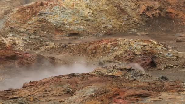 Геотермальная деятельность в Исландии — стоковое видео