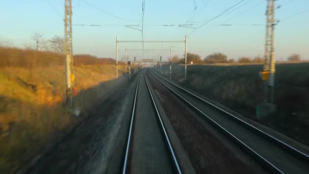 Railway travel view — Stock Video