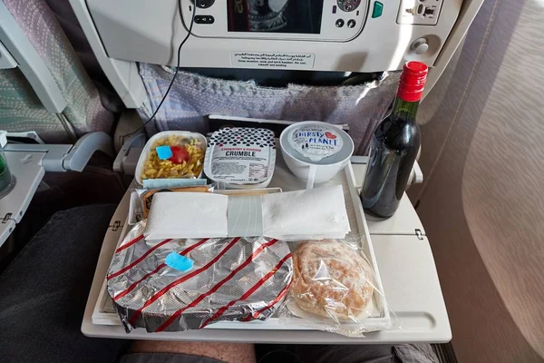 Airline food consumed — Stock Photo, Image