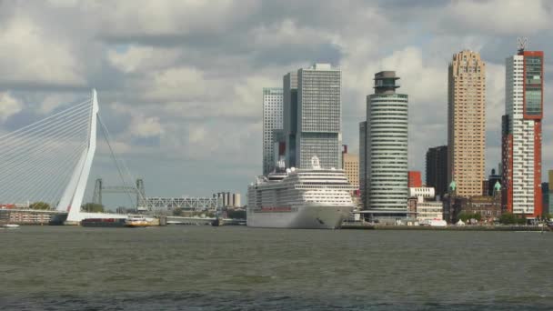 Rotterdam from the water — Stock Video