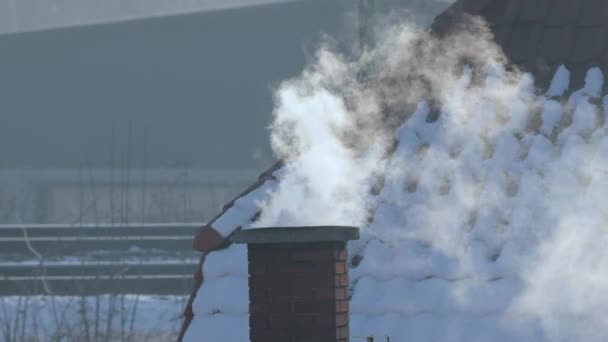 在屋顶上抽烟的Chimney — 图库视频影像