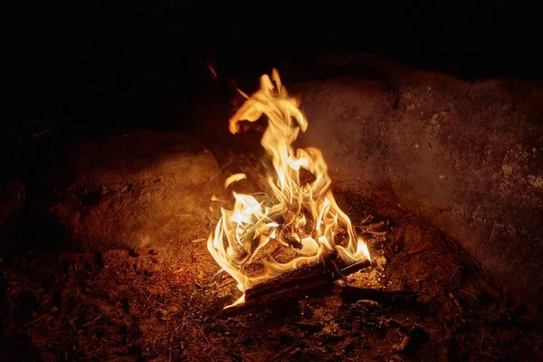 Camp Fire Flames — Stock Photo, Image