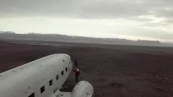 Choque de avión en Islandia — Vídeo de stock