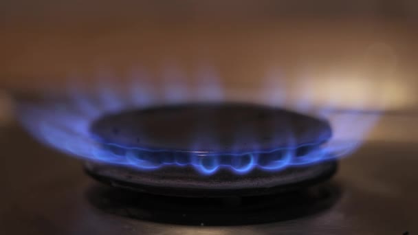 Cucina a gas accesa — Video Stock