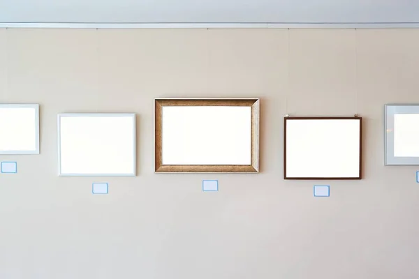 Blank picture frames exhibition template — Stock Photo, Image