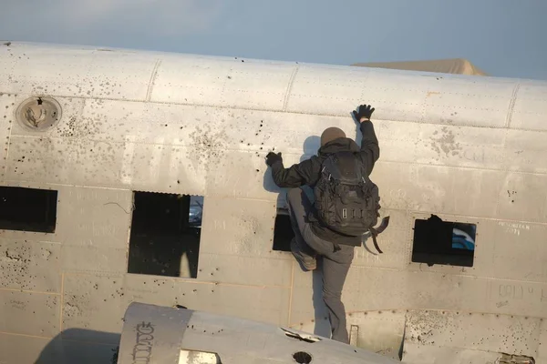 Destruição de aviões na Islândia — Fotografia de Stock