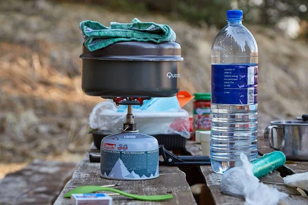Camping cooking equipment — Stock Photo, Image