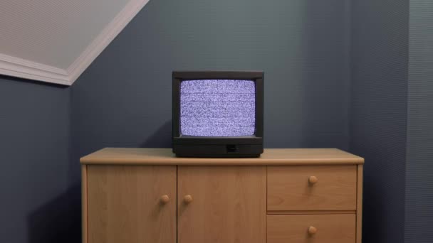 Oude TV geen signaal — Stockvideo