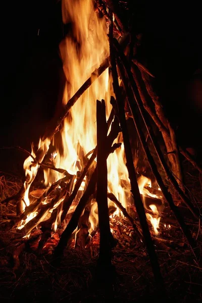 Camp Fire Flames — Stock Photo, Image