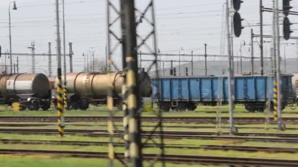 Viaje en tren vista ventana — Vídeo de stock