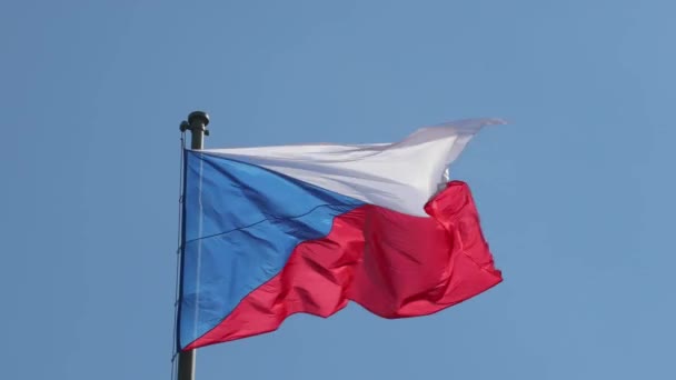 Bandera nacional checa — Vídeo de stock