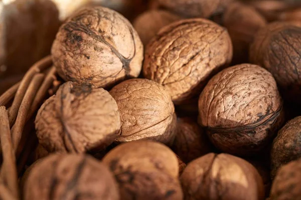 Walnuts in a pile — Stock Photo, Image