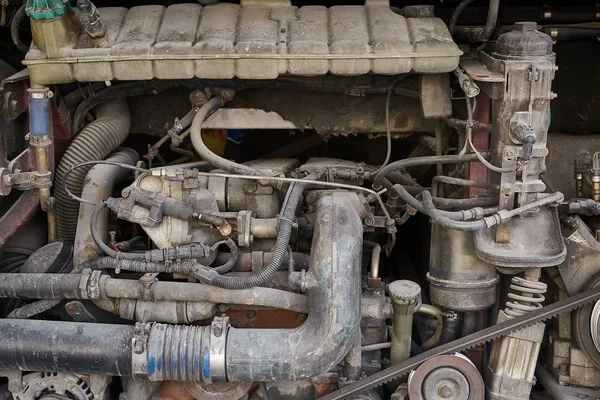 Problema de motor de ônibus — Fotografia de Stock