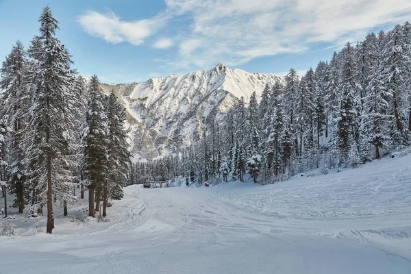 Skihellingen vanaf de top — Stockfoto