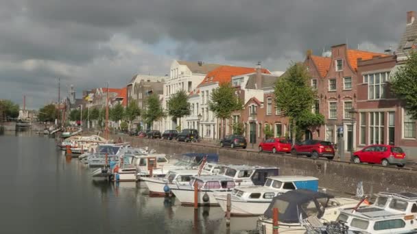 Rotterdam Delfshaven Canal View — Stock Video