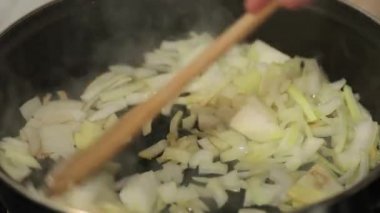 Soğanlı yemek yapmak.