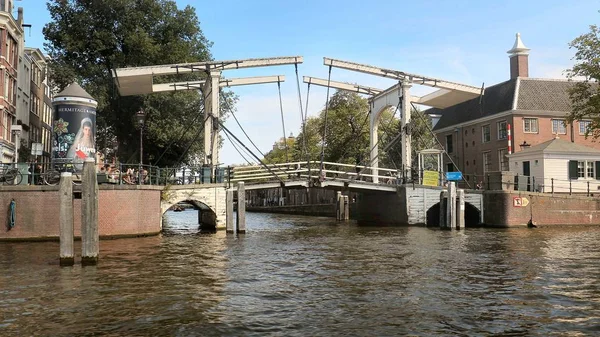 Amsterdam starý dřevěný most — Stock fotografie