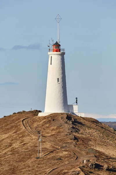 Old White Lighthouse on a hill — Stock Photo, Image