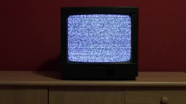 Starý TV bez signálu — Stock video