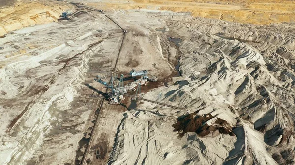 Imágenes de drones de excavación de minas de carbón — Foto de Stock