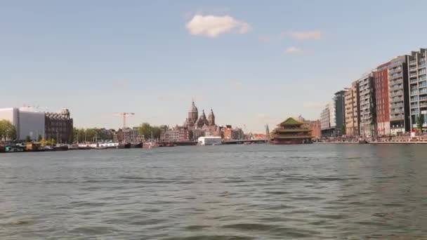 Amsterdam view from the water — Stock Video