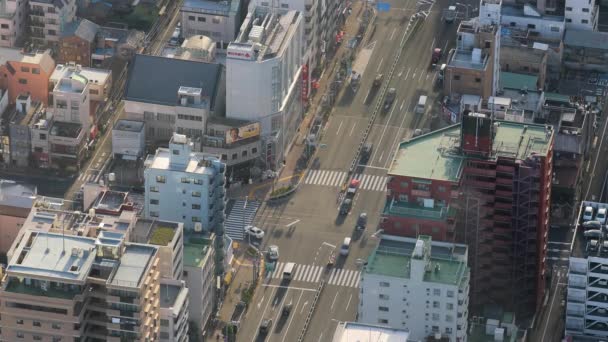 来自上方的城市交通 — 图库视频影像
