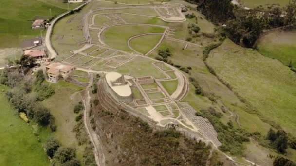 Ruines archéologiques Ingapirca en Équateur, vue aérienne — Video