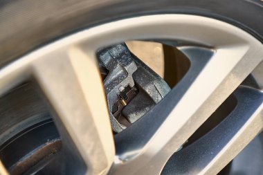 Wheel of a SUV car with brakes