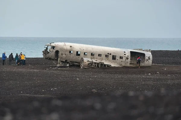 Plane wreck in Iceland — Stock Photo, Image
