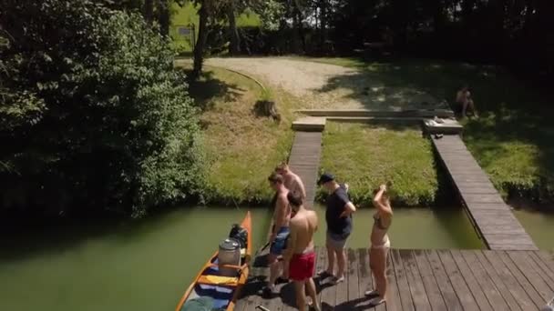 Sommar semester kanot resa — Stockvideo