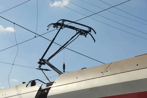 Train Pantograph Closeup — Stock Photo, Image