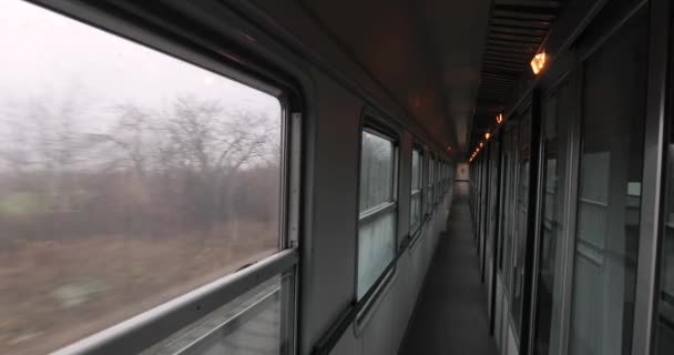 Eisenbahnwaggon-Interieur — Stockvideo