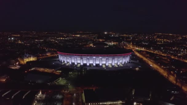 Puskas Arena fotbollsstadion i Budapest, drönare antenn utsikt — Stockvideo