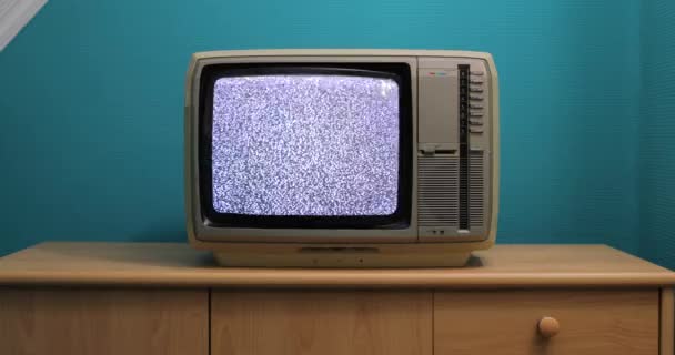 Gammal TV ingen signal — Stockvideo